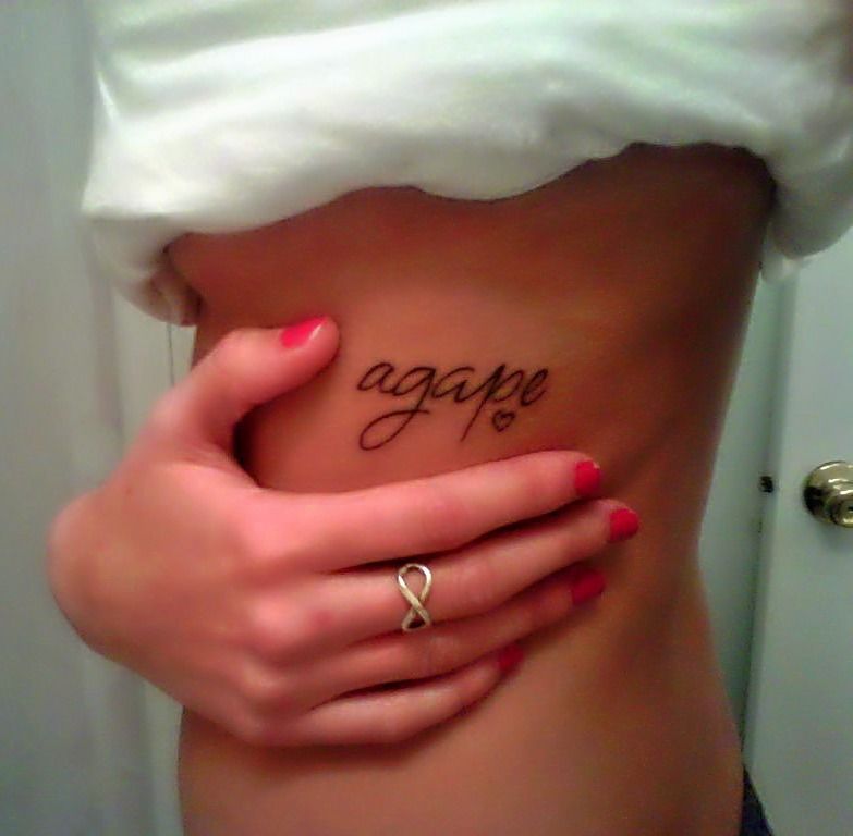 agape means unconditional love in Greek..