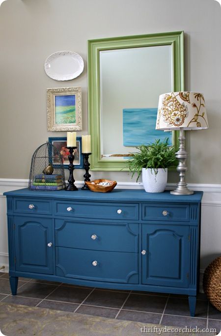 aubusson blue chalk paint dresser by @Thrifty Decor Chick