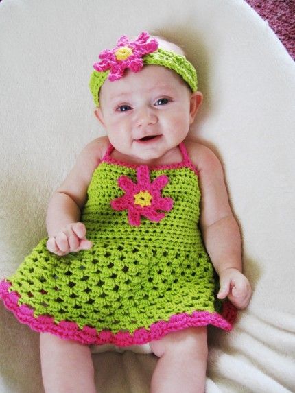 crochet newborn dress