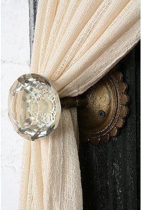 door knob as a curtain tie back