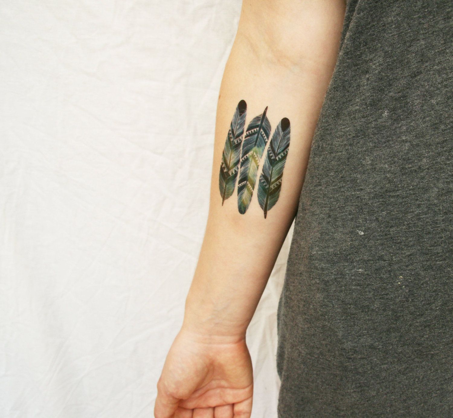 fake tattoos, but how cool would it be as a real one –   chevron feathers tempor