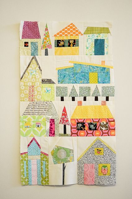 houses quilt blocks