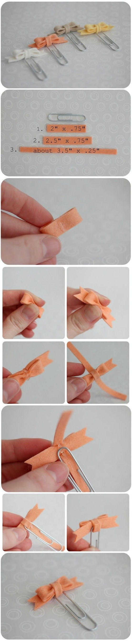 love these bow bookmarks on paperclips