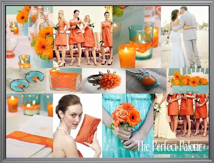 orange and aqua wedding deets