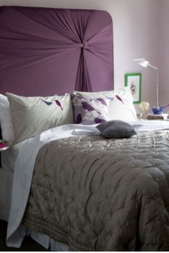 plum and silver bedroom