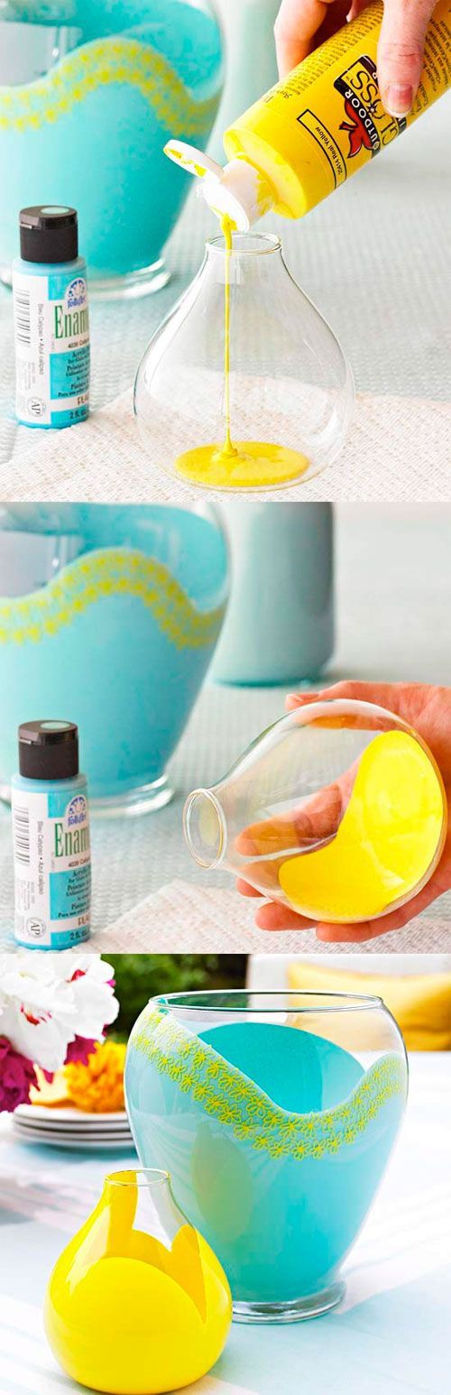 pour paint into the vase and tilt! love it