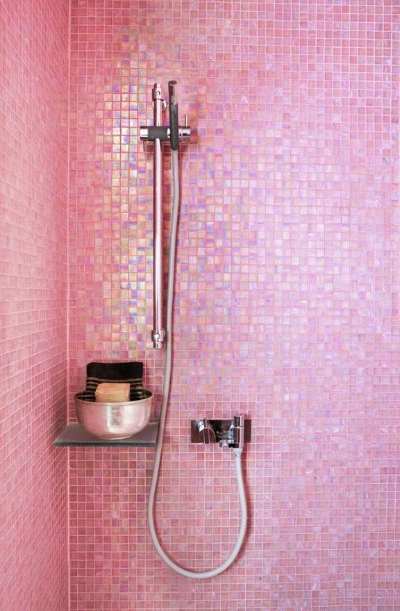 sparkly pink shower