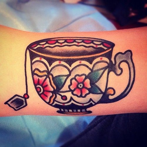 teacup traditional tattoo