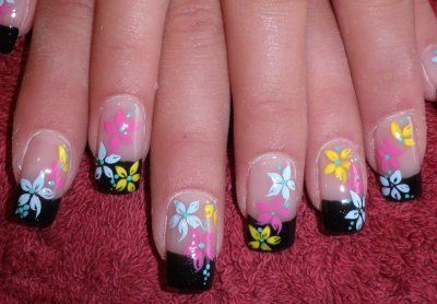 this is soooo freaking adorable, LOVE it – French manicure with black tips and s