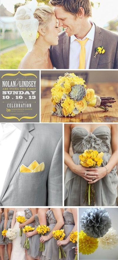 yellow and grey wedding