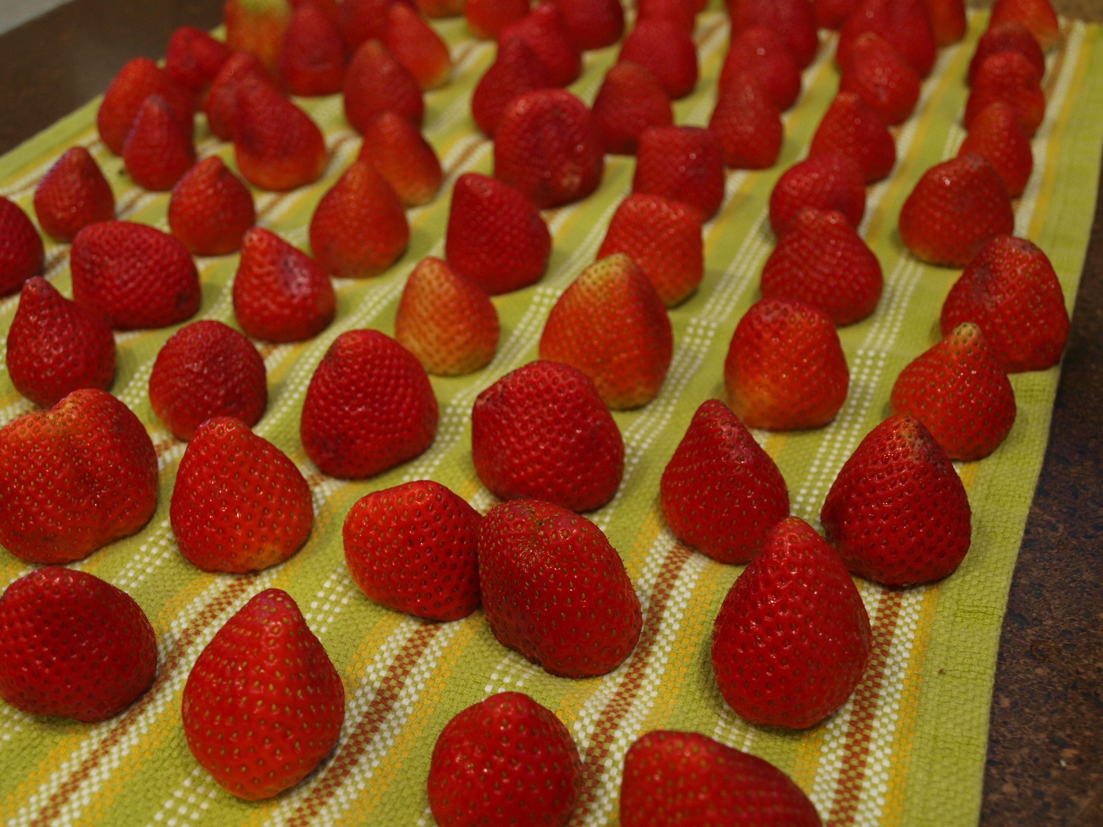3. Prepare the strawberries -   How to Create a Chocolate Tree