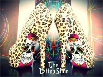 ★ Custom Leopard Skeleton Heels by Tattoo Shoe ★