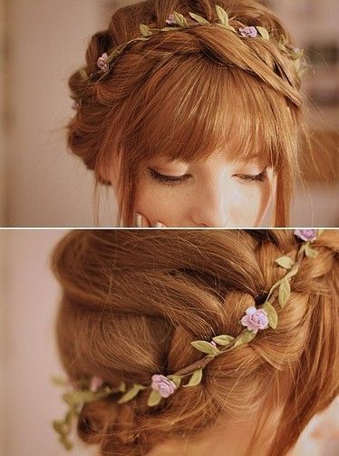 A subtle flowered crown is perfect for a garden brunch.