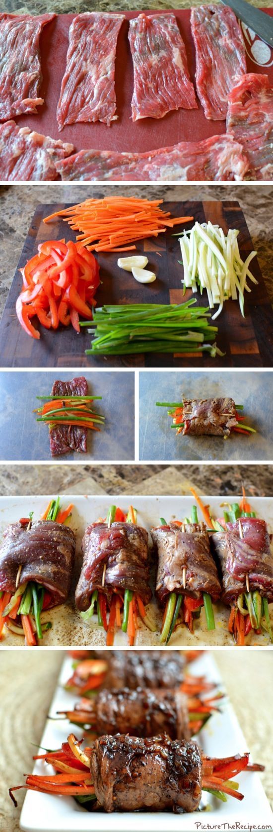 Balsamic Glazed Steak Rolls by picturetherecipe via recipebyphoto: Perfect with