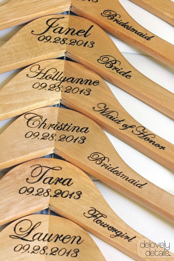 Bridesmaid Gift- Personalized  Wooden Wedding Hanger