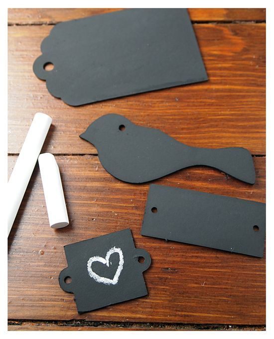 Chalk Board Gift Tags are sweet with newsprint or brown paper wrapping. Use Rust