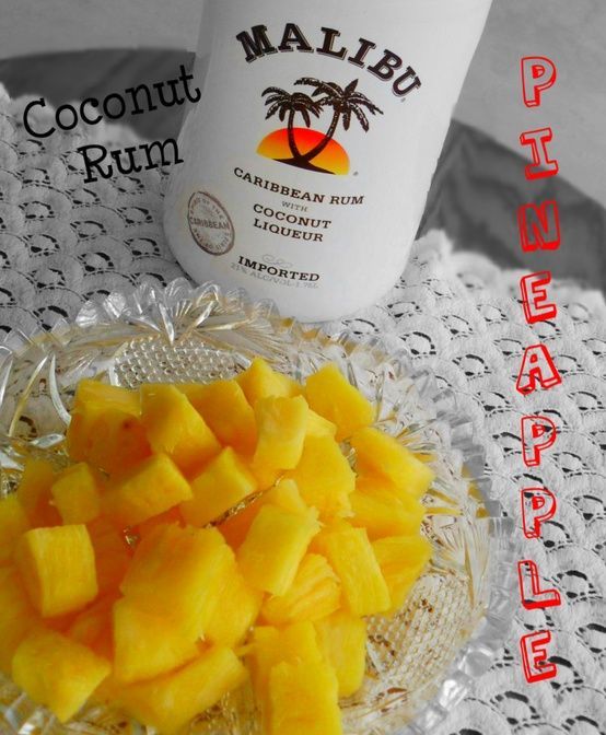 Coconut Rum Soaked Pineapple! To snack on by the pool or on the beach!! YUM!!! W