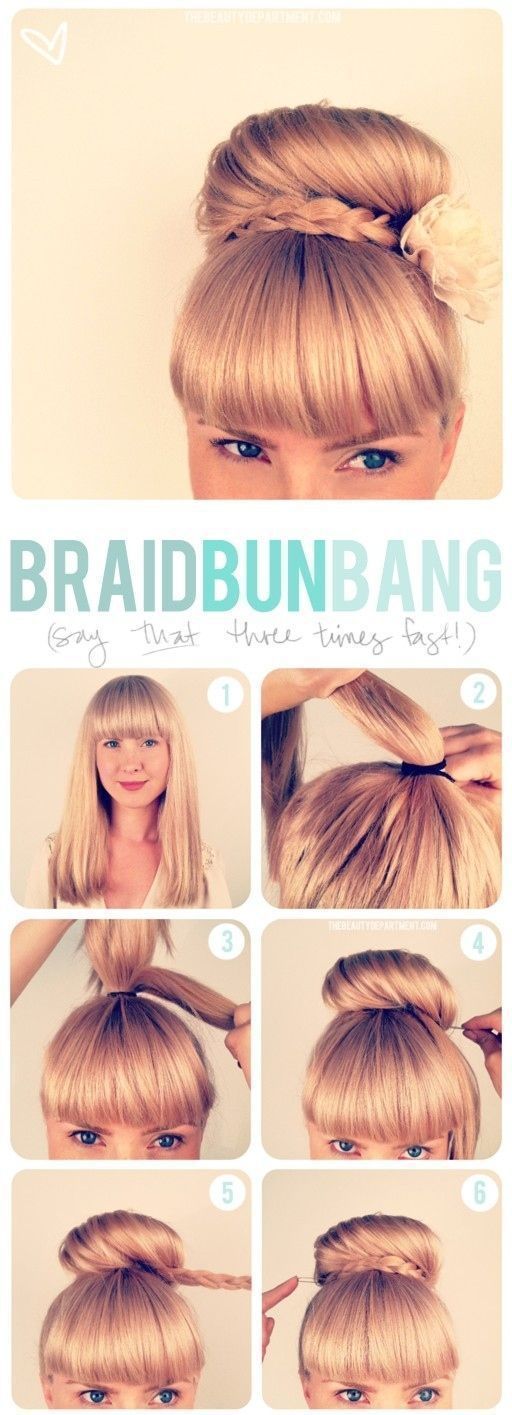 Cool DIY hairstyles for girls braid bun party