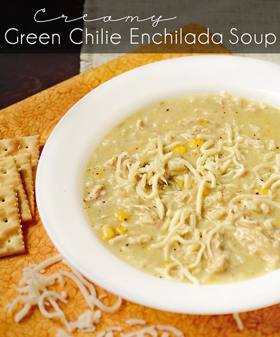 Creamy Green Chile Enchilada Soup