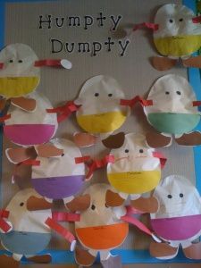 Cute Humpty Dumpty ideas for nursery rhyme theme – I love the stuffed paper hump