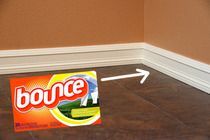 Dryer sheets to clean baseboards. Not only cleans up, but also coats them to rep