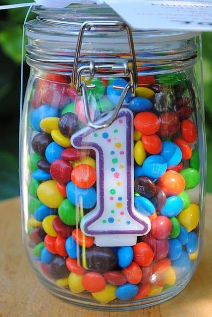 Easy centerpiece for any young age- and tie balloons to the jar