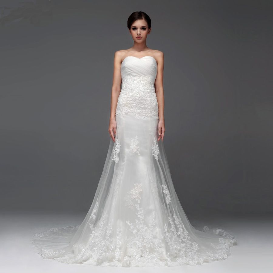 Elegant Sleeveless with Dropped waist wedding dress