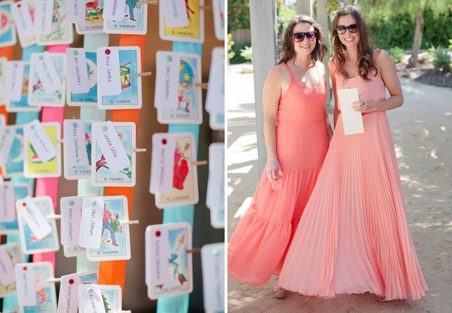 Fiesta Chic Santa Barbara Wedding: See the left side for the loteria card place