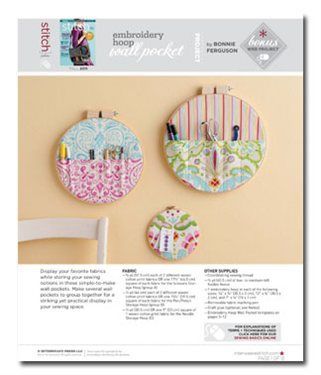 Free Sewing Pattern: Embroidery Hoop Wall Pocket – Sew Daily