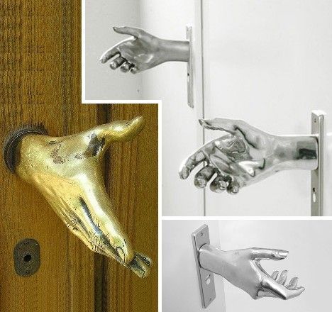 Handshake doorknobs- I want one of these
