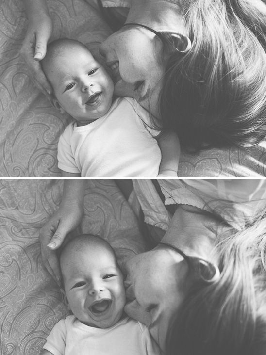 Happy baby and mom
