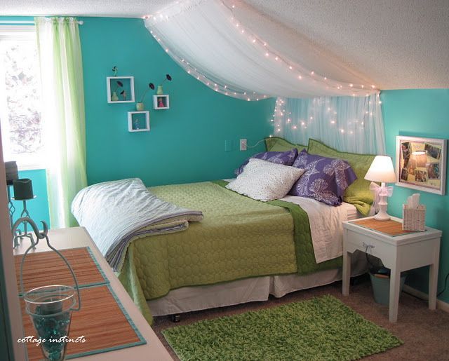 I have a thing for canopy beds and christmas lights.