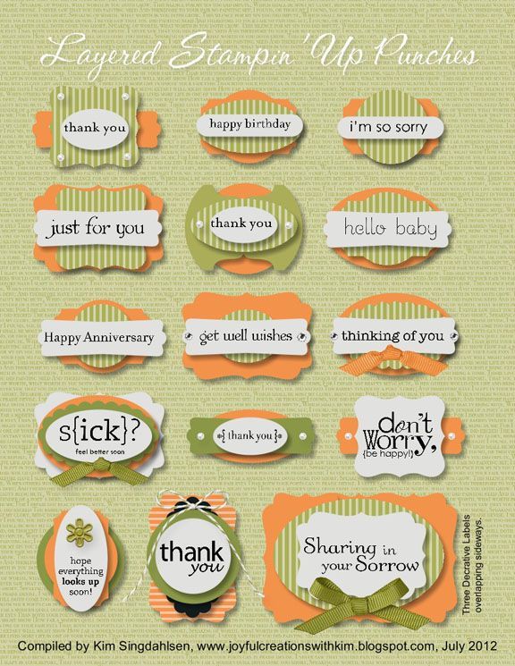 Layered Stampin' Up Punches guide – good reference
