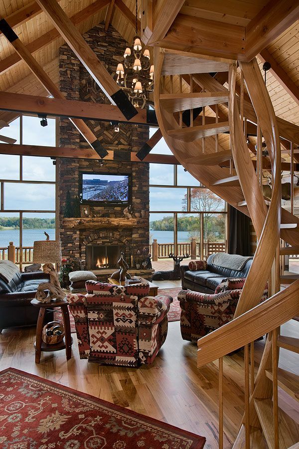 Log cabin staircase