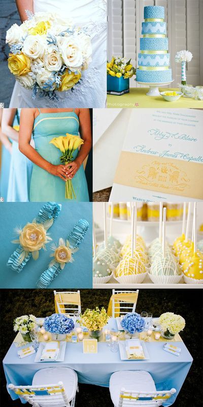 Lovely light blue and yellow wedding inspirations