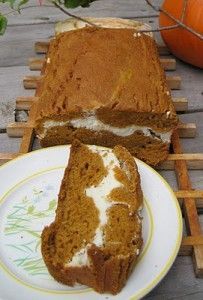 Low calorie Pumpkin bread filled with lush creamy filling!