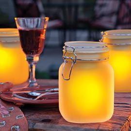 Make solar garden lights!  Find a glass jar, paint the inside with Elmer glue ti