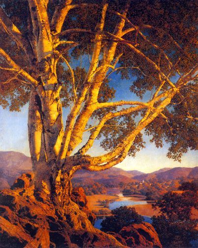 Maxfield Parrish His paintings all seem to take place during le heure bleue, twi
