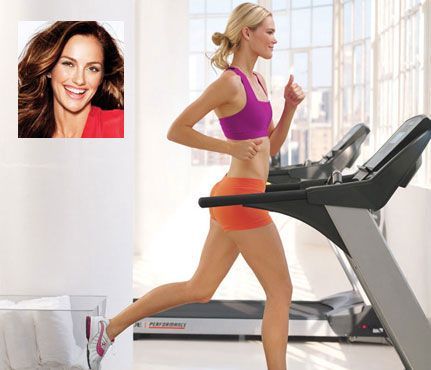 Minka Kelly's treadmill workout: 1 minute at 5.0, 1 minute at 5.5, 1 minute
