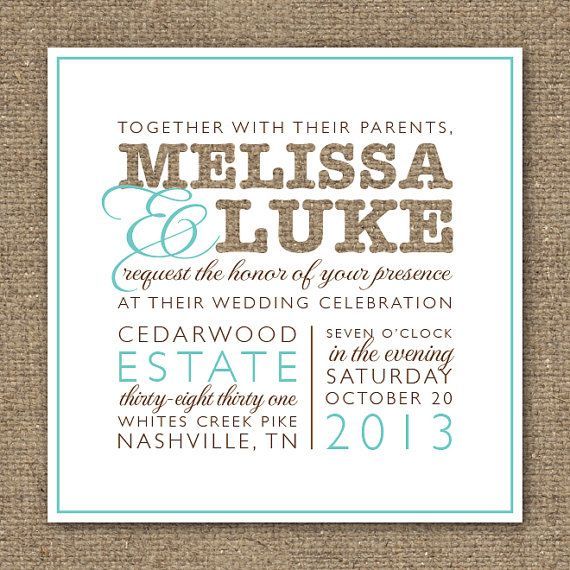 Modern Printed Burlap Wedding Invitation Suite  by lifewelllived, $100.00