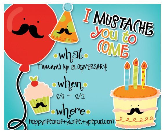 Mustache party invite