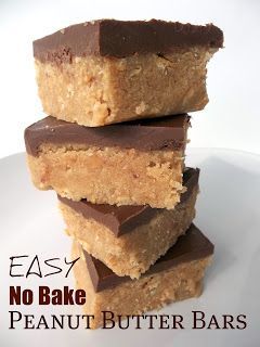 No Bake Peanut Butter Bars. Fast, Easy and Delicious!!!