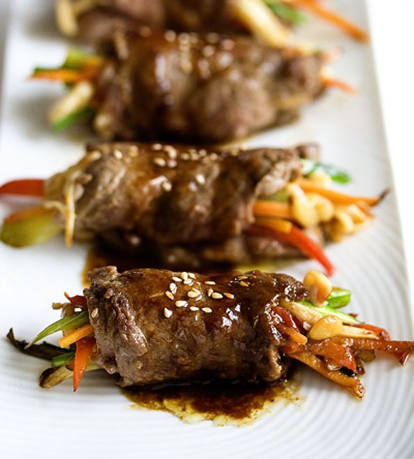 Pan-Seared Steak Rolls. An Asian-oriented dish that looks and sounds amazing. Th