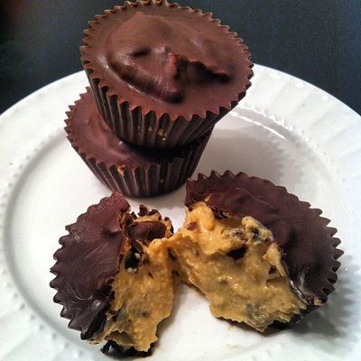 Ripped Recipes – Protein Cookie Dough Peanut Butter Cups – A clean treat. Yes, c