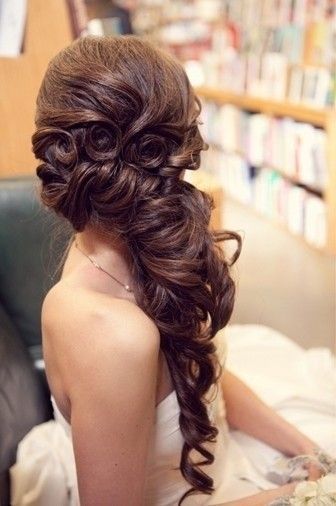 Show me your "side swept" hairstyles! :  wedding extension spictures h