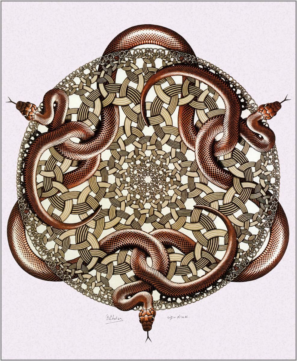 “Snakes” by M.C. Escher