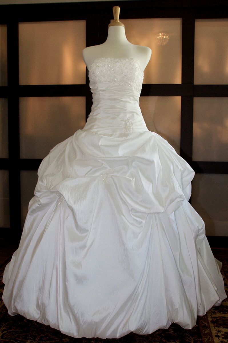 Strapless Ball gown taffeta wedding dress