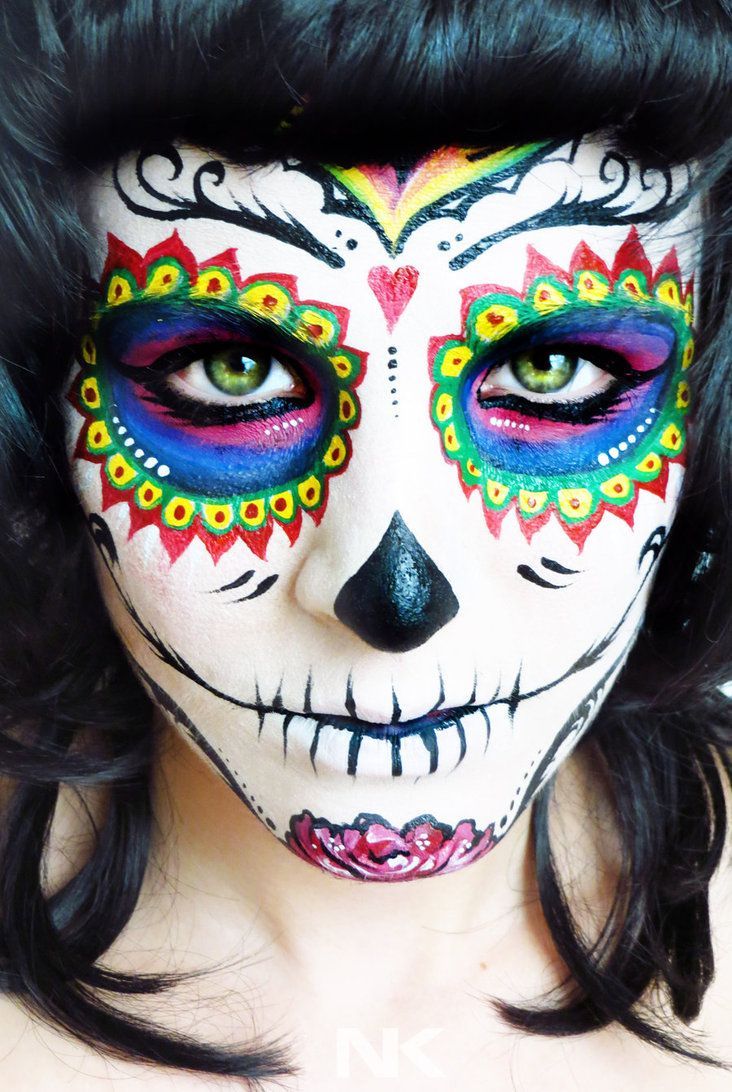 Sugar Skull Makeup face paint Tutorial by ~NatashaKudashkina on deviantART