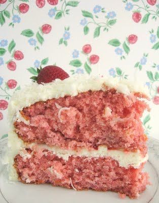 Summer Strawberry Coconut Cake