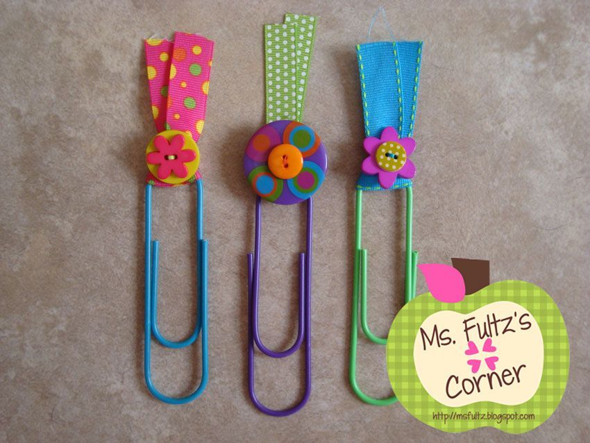 Super easy and cute bookmarks (great for lesson plan books!) from Ms. Fultz'